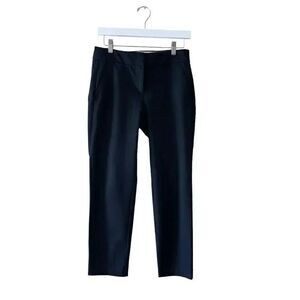 Loft Marisa Mid-Rise Black Flat Front Straight Leg Ankle-Length SZ 2P #1587